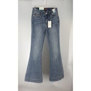 Judy Blue Trouser Flare Jeans Women's Size 1/25 Medium Wash Stretch Denim